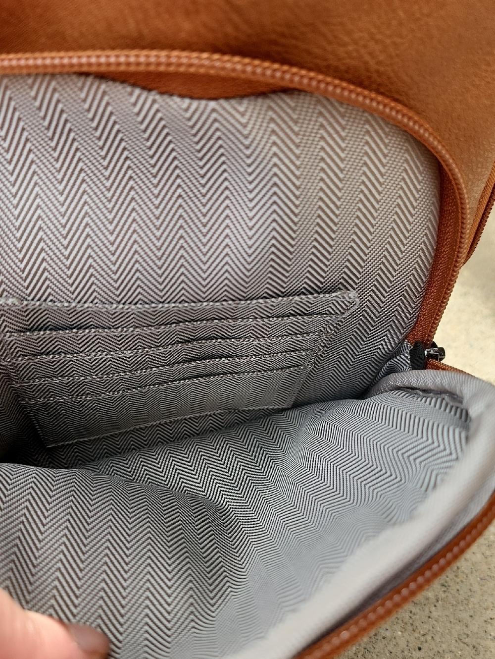 NWOT Sling Backpack in Cognac Brown - Compact Crossbody Bag - Picture 5 of 17